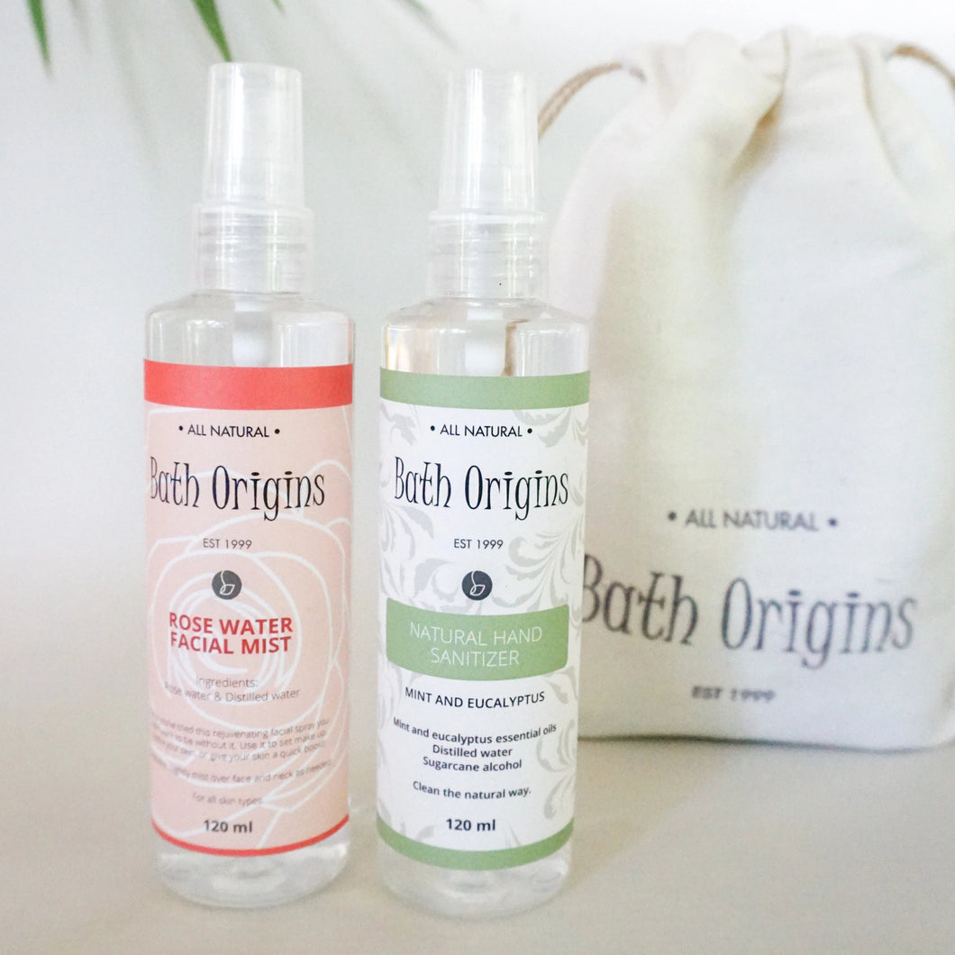 Facial Mist and Hand Sanitizer in Pouch